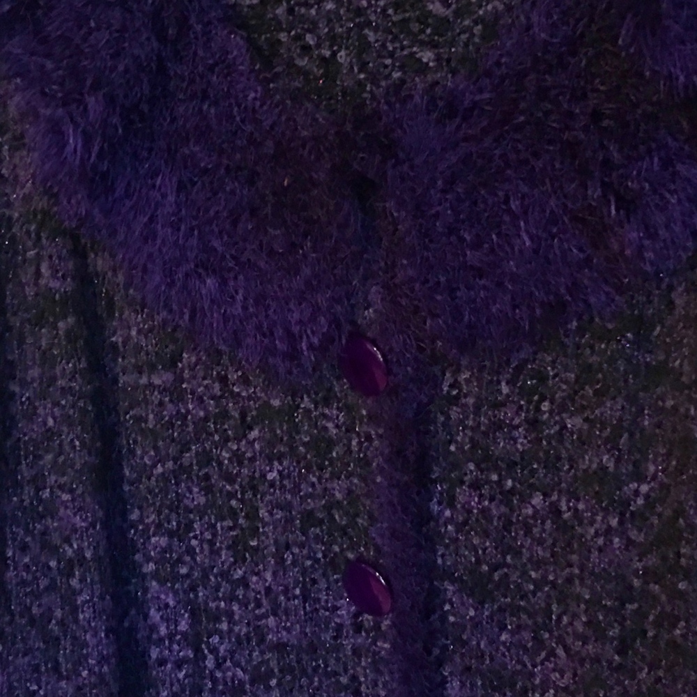 Dressbarn Purple Cardigan Sweater Sparkle - Picture 3 of 8